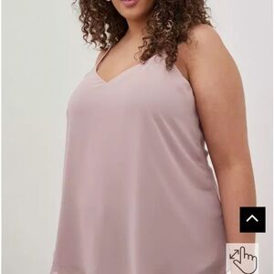 Torrid soft baby pink silky satin tank top plus size 0